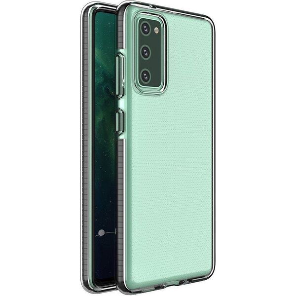 Hurtel Spring Case pokrowiec żelowe etui z kolorową ramką do Samsung Galaxy A72 4G czarny 8616443 9111201933972