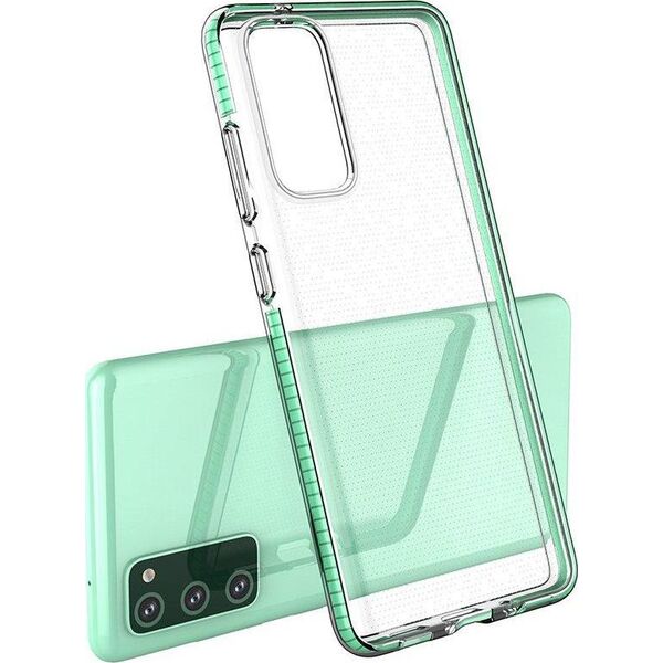 Hurtel Spring Case pokrowiec żelowe etui z kolorową ramką do Samsung Galaxy A72 4G ciemnoróżowy 8616444 9111201933989