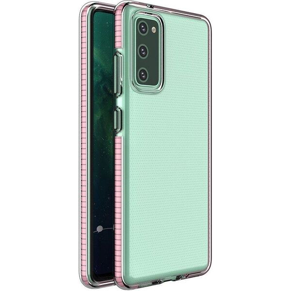 Hurtel Spring Case pokrowiec żelowe etui z kolorową ramką do Samsung Galaxy A72 4G jasnoróżowy 8616445 9111201933996