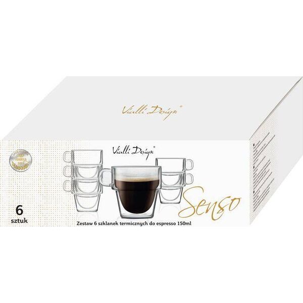Vialli Design Szklanki termiczne do espresso 6szt. 150ml Senso 27435 8626313 5901638727435