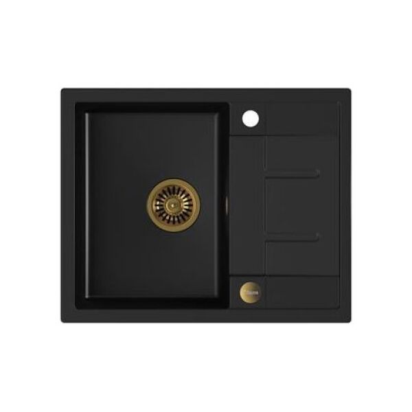 Zlewozmywak Quadron MORGAN 116 GraniteQ VERY BLACK - czarny mat / złoty 8648333 5903242537813
