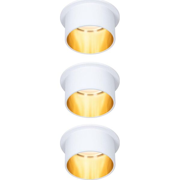 Paulmann Zestaw oprawa Coin 3St.dimm LED 3x6W 2700K 230V biała/złota 8680175 4000870933817