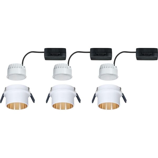 Paulmann Zestaw oprawa Coin 3St.dimm LED 3x6W 2700K 230V biała/złota 8680175 4000870933817