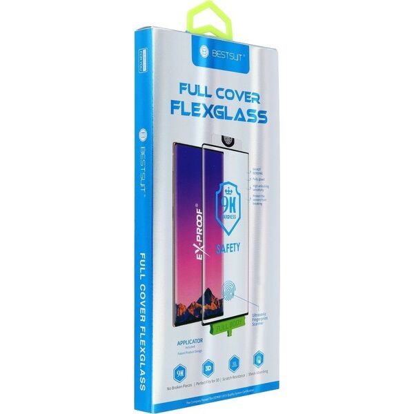 Bestsuit Szkło hybrydowe Bestsuit Flexible 5D Full Glue do Samsung Galaxy S21 Ultra czarny (Hot Bending) - działający czytnik 8690547 5903396096730
