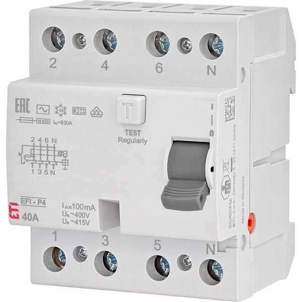 ETI EFI-P4 AC 40/0.1 WYŁ.RÓŻNIC-PRĄD. 8695769 3838895865117