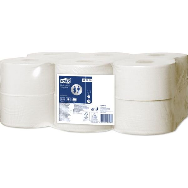 Tork Tork - Papier toaletowy w roli mini Jumbo, biały - Advanced 8697997 7322540471908