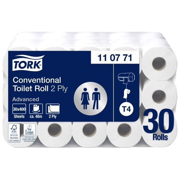 Tork Tork - Papier toaletowy w rolce konwencjonalnej, 2-warstwowy - Advanced 8698003 7310791057651