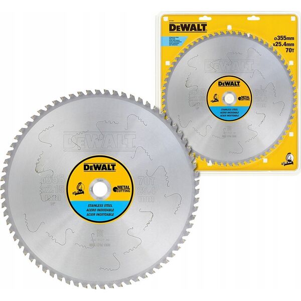 Dewalt dewalt akcesoria 355x25.4 70t sless steel stationary 8718377 5035048093399