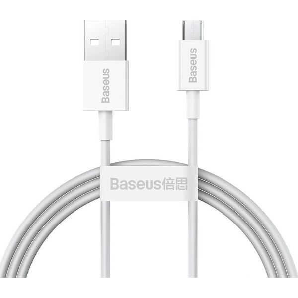 Kabel USB Baseus USB-A - microUSB 1 m Biały (BSU2824WHT) 8756849 6953156208490