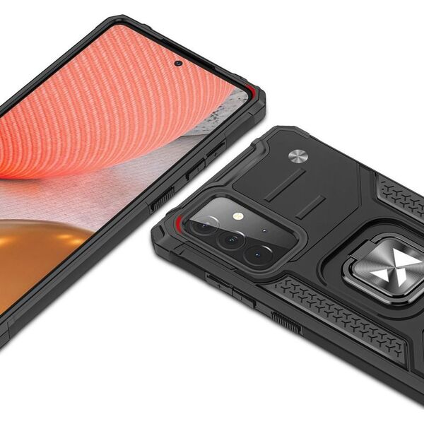 Wozinsky Wozinsky Ring Armor pancerne hybrydowe etui pokrowiec + magnetyczny uchwyt Samsung Galaxy A72 4G czerwony 8759095 9111201935839
