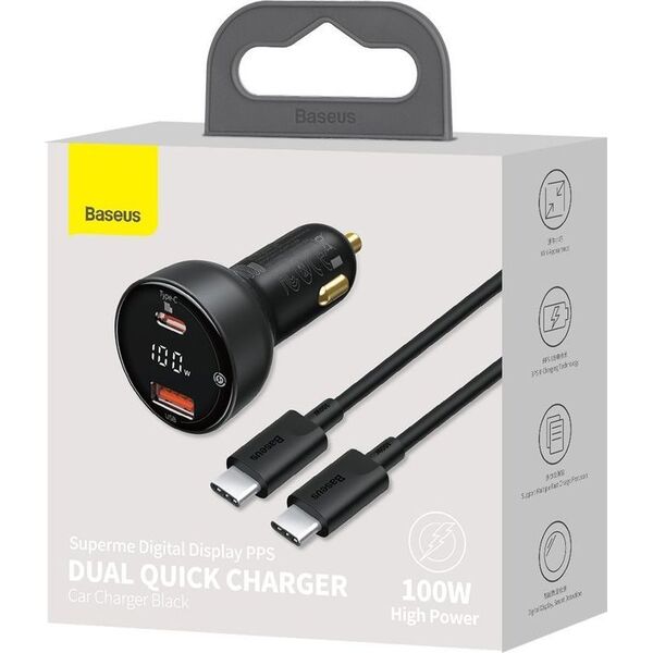 Ładowarka Baseus Superme 1x USB-A 1x USB-C 3 A  (BSU2838BLK) 8761419 6953156206724