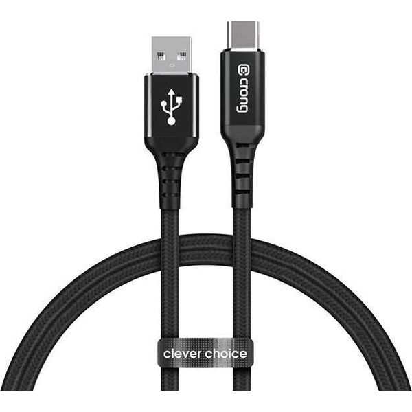 Kabel USB Crong USB-A - USB-C 1.5 m Czarny (CRG-AL15USAC-BLK) 8764317 5907731987448