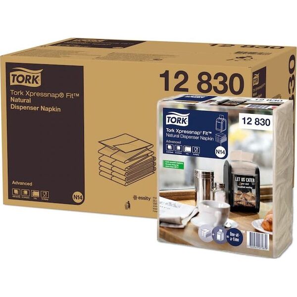 Tork Xpressnap Fit - Serwetki dyspenserowe, N14, 2-warstwy, advanced - Naturalne 8859025 7322541071879