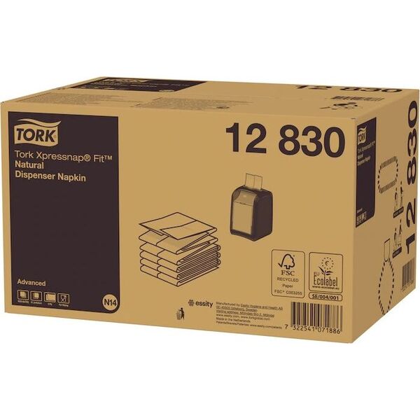 Tork Xpressnap Fit - Serwetki dyspenserowe, N14, 2-warstwy, advanced - Naturalne 8859025 7322541071879