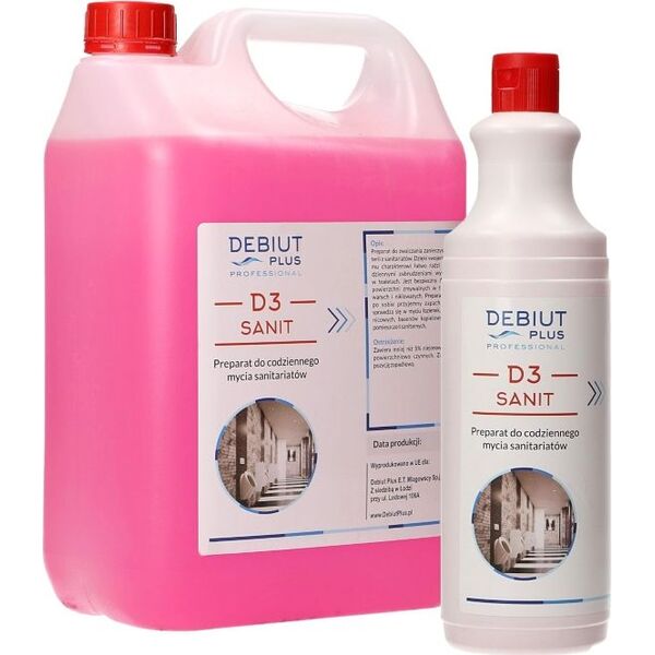 Debiut Plus Professional Debiut Plus Professional D3 Sanit - Preparat do codziennego mycia sanitariatów - 5 l 8860200 5907662640689
