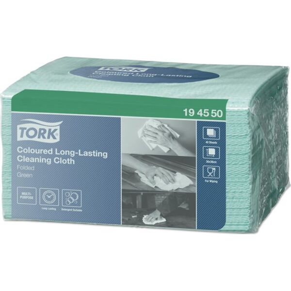 Tork Tork - Wielorazowe ściereczki włókninowe, 1-warstwowe, premium - Zielone 8860282 7322540298123