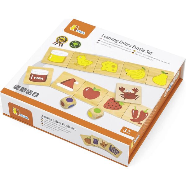 Viga Toys Gra Edukacyjna Drewniana Układanka Sortuj Dopasuj Kolory i Kształty 38 elementów 8884015 6971608445057