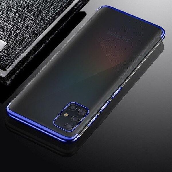 Hurtel Clear Color case żelowy pokrowiec etui z metaliczną ramką Samsung Galaxy A72 4G niebieski 8950447 9111201939189
