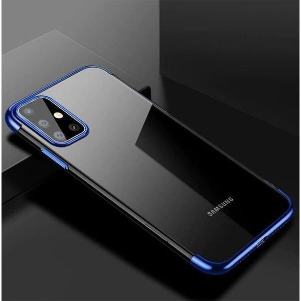 Hurtel Clear Color case żelowy pokrowiec etui z metaliczną ramką Samsung Galaxy A72 4G niebieski 8950447 9111201939189