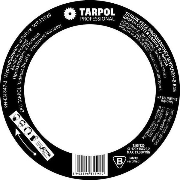 Tarpol TARPOL TARNIK PROMIENIOWY 120/15mm T-95 WYPUKŁY R15 TT95 8964087 5902596815950