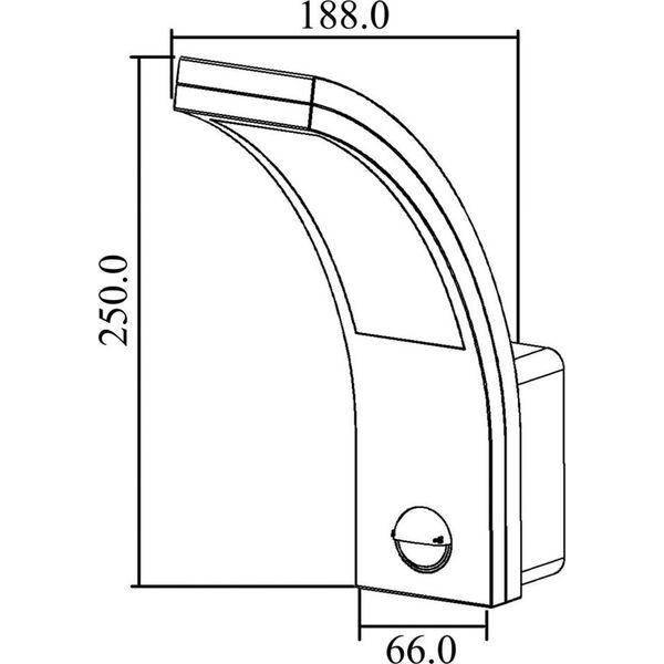 Kinkiet Maclean Lampa LED Maclean MCE244 B z czujnikiem ruchu na podczerwień 750lm 10W IP54 czarny 9012464 5902211121107