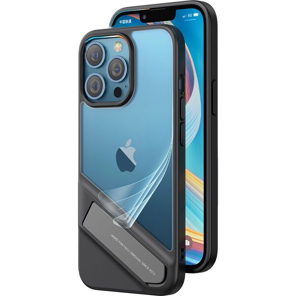 Ugreen Ugreen Fusion Kickstand Case sztywne etui z żelową ramką i podstawką do iPhone 13 Pro czarny (90153) 9087270 6957303891535