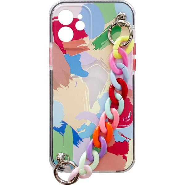 Hurtel Color Chain Case żelowe elastyczne etui z łańcuchem łańcuszkiem zawieszką do iPhone 8 Plus / iPhone 7 Plus wielokolorowy 9087361 9111201943285