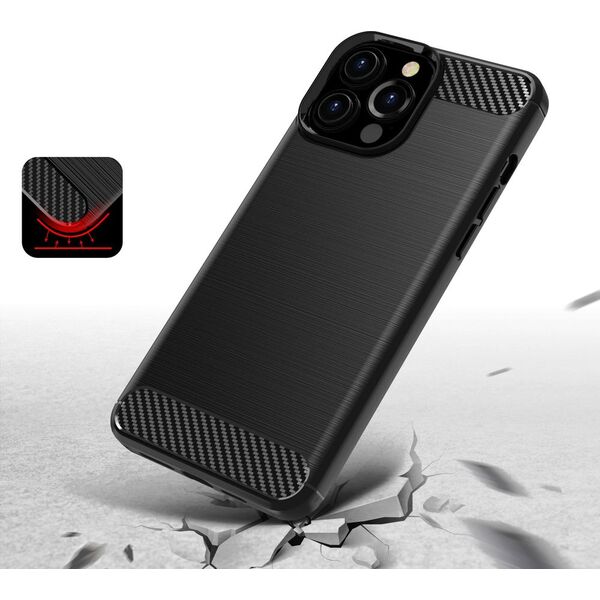 Hurtel Carbon Case elastyczne etui pokrowiec iPhone 13 Pro Max czarny 9405212 9145576212509