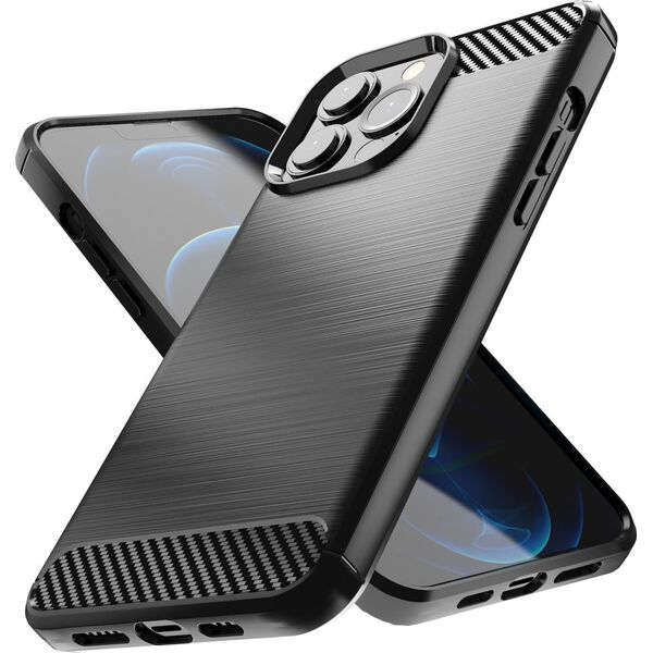 Hurtel Carbon Case elastyczne etui pokrowiec iPhone 13 Pro czarny 9405213 9145576212516