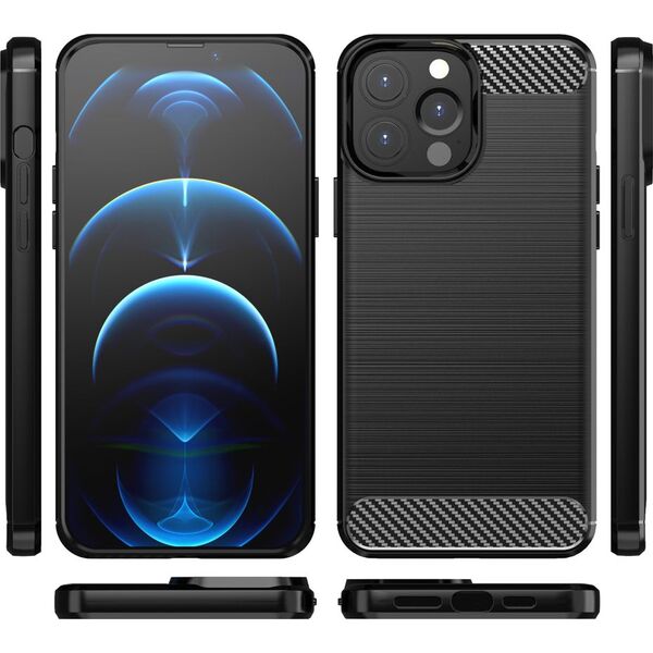 Hurtel Carbon Case elastyczne etui pokrowiec iPhone 13 Pro czarny 9405213 9145576212516