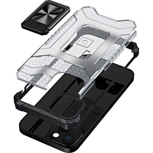 Hurtel Crystal Ring Case pancerne hybrydowe etui pokrowiec + magnetyczny uchwyt iPhone 13 czarny 9405224 9145576220610