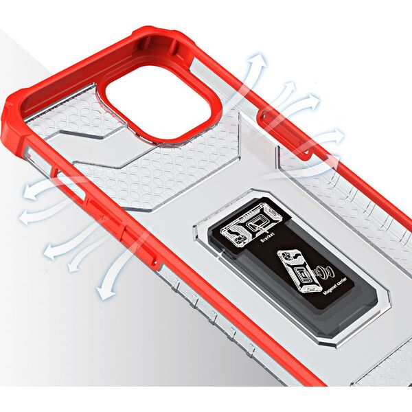 Hurtel Crystal Ring Case pancerne hybrydowe etui pokrowiec + magnetyczny uchwyt iPhone 13 czerwony 9405225 9145576220627