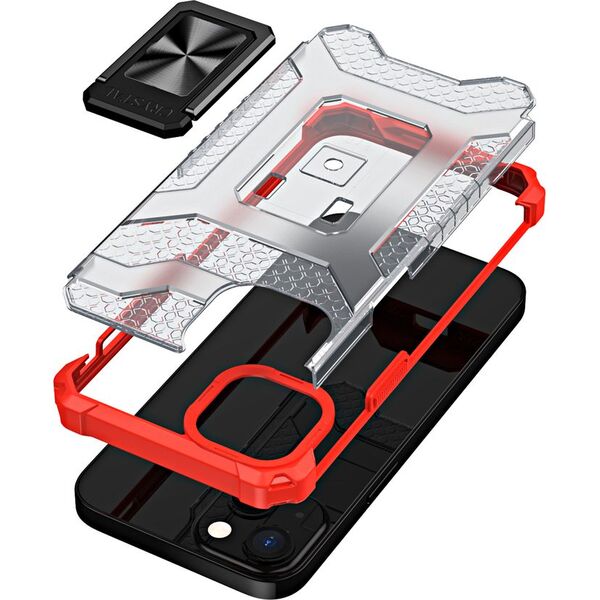 Hurtel Crystal Ring Case pancerne hybrydowe etui pokrowiec + magnetyczny uchwyt iPhone 13 czerwony 9405225 9145576220627