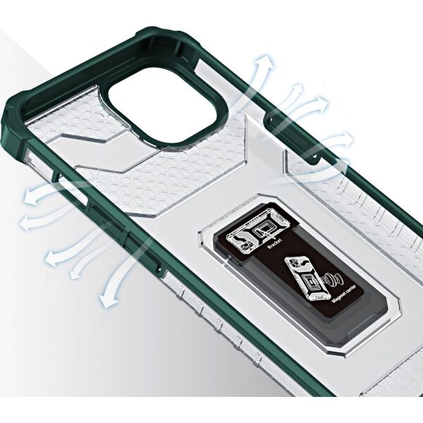 Hurtel Crystal Ring Case pancerne hybrydowe etui pokrowiec + magnetyczny uchwyt iPhone 13 mini zielony 9405229 9145576220597