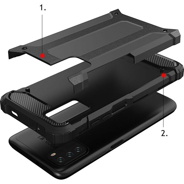 Hurtel Hybrid Armor pancerne hybrydowe etui pokrowiec Xiaomi Redmi Note 10 5G / Poco M3 Pro złoty 9405253 9111201944282
