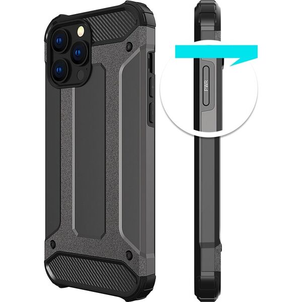 Hurtel Hybrid Armor pancerne hybrydowe etui pokrowiec iPhone 13 Pro Max czarny 9405254 9111201944923