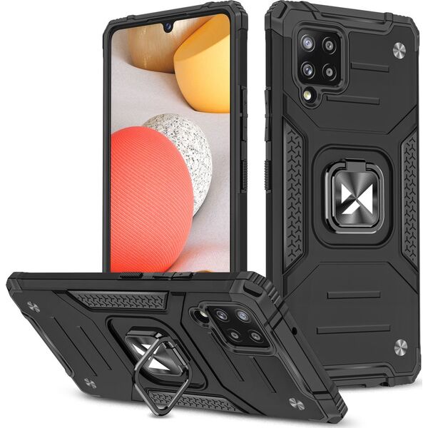 Wozinsky Wozinsky Ring Armor pancerne hybrydowe etui pokrowiec + magnetyczny uchwyt Samsung Galaxy A42 5G czarny 9405323 9111201935969