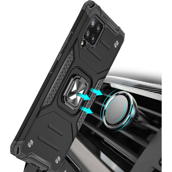Wozinsky Wozinsky Ring Armor pancerne hybrydowe etui pokrowiec + magnetyczny uchwyt Samsung Galaxy A42 5G czarny 9405323 9111201935969