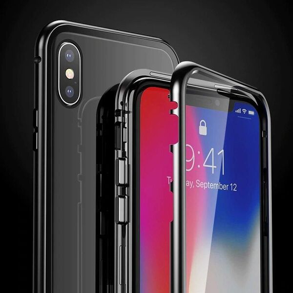 Wozinsky Wozinsky Full Magnetic Case magnetyczne etui 360 pokrowiec na przód i tył z wbudowanym szkłem Samsung Galaxy A72 4G czarno-przezroczysty 9405379 9111201944152