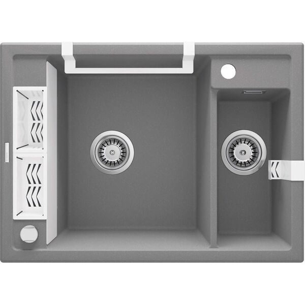 Zlewozmywak Deante MAGNETIC - granitowy magnetyczny 1.5-komorowy Szary (ZRM S503) 9458804 5908212095034