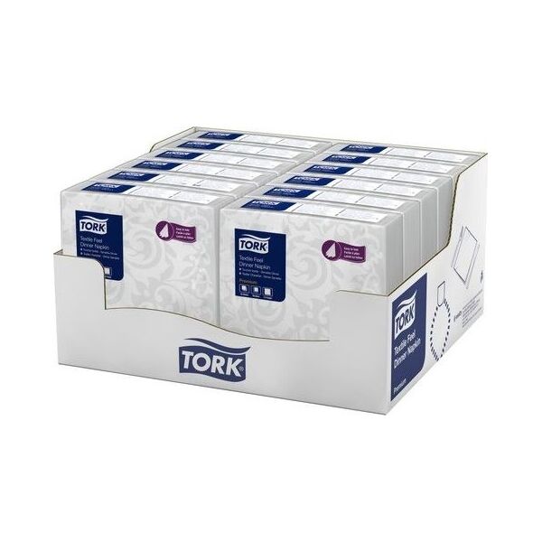 Tork Tork - Serwetki imitujące tkaninę, bankietowe, ekstra miękkie, 1-warstwowe, premium - Białe 9483689 7322541231242