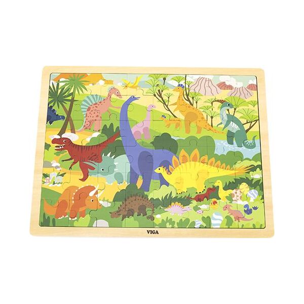 Viga Viga 44584 Puzzle na podkładce 48 elementów - poznajemy dinozaury 9500809 6971608445842