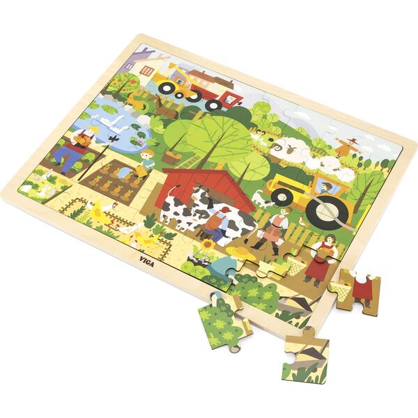 Viga Viga 44588 Puzzle na podkładce 48 elementów - poznajemy farmę 9500813 6971608445880