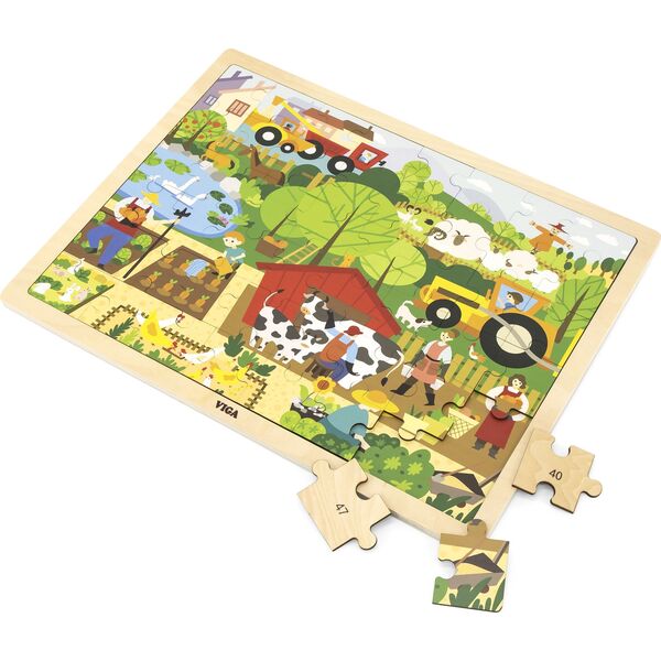 Viga Viga 44588 Puzzle na podkładce 48 elementów - poznajemy farmę 9500813 6971608445880
