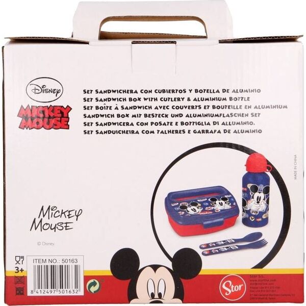 Mickey Mouse Mickey Mouse - Zestaw lunchbox, bidon 400ml, sztućce 9502162 8412497501632