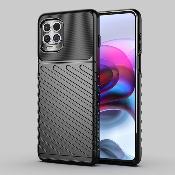 Hurtel Thunder Case elastyczne pancerne etui pokrowiec Motorola Moto G100 / Edge S czarny 9511344 9145576219966