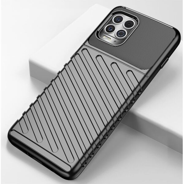 Hurtel Thunder Case elastyczne pancerne etui pokrowiec Motorola Moto G100 / Edge S czarny 9511344 9145576219966