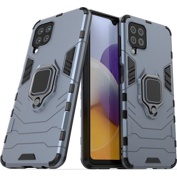 Hurtel Ring Armor pancerne hybrydowe etui pokrowiec + magnetyczny uchwyt Samsung Galaxy A22 4G niebieski 9511356 9145576213452