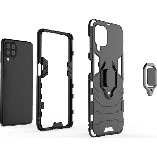 Hurtel Ring Armor pancerne hybrydowe etui pokrowiec + magnetyczny uchwyt Samsung Galaxy A22 4G niebieski 9511356 9145576213452