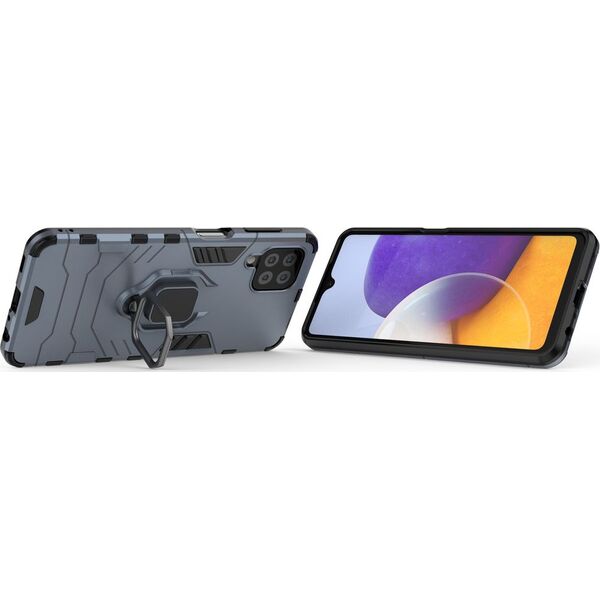Hurtel Ring Armor pancerne hybrydowe etui pokrowiec + magnetyczny uchwyt Samsung Galaxy A22 4G niebieski 9511356 9145576213452